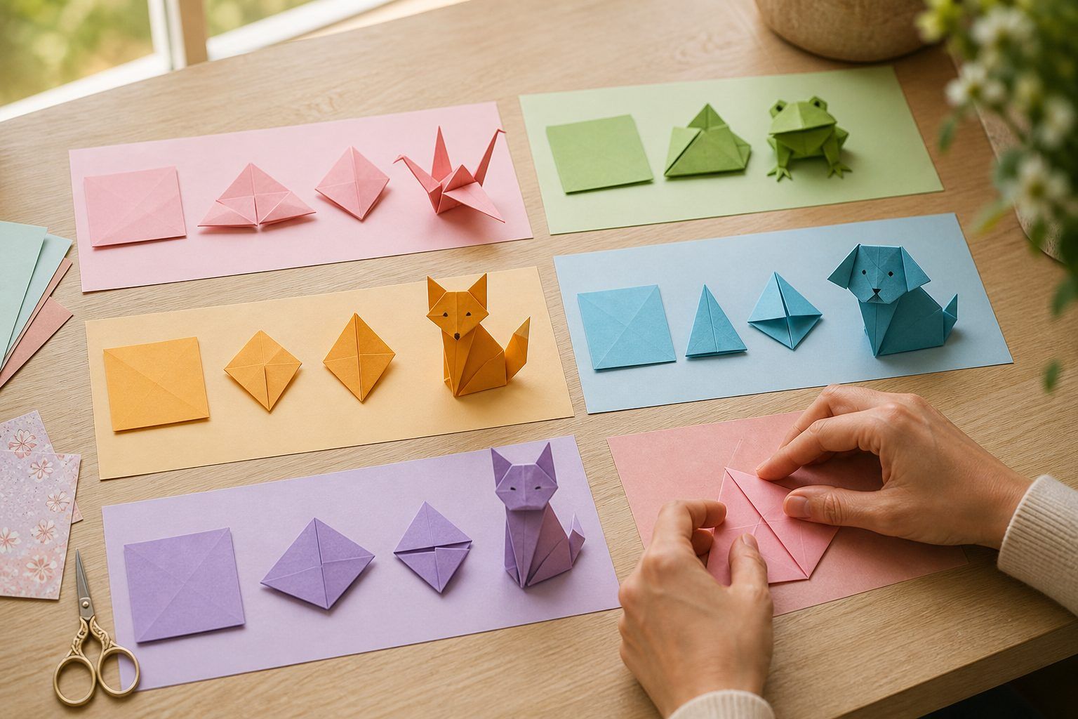 Paso a paso para hacer cinco animales de origami fáciles