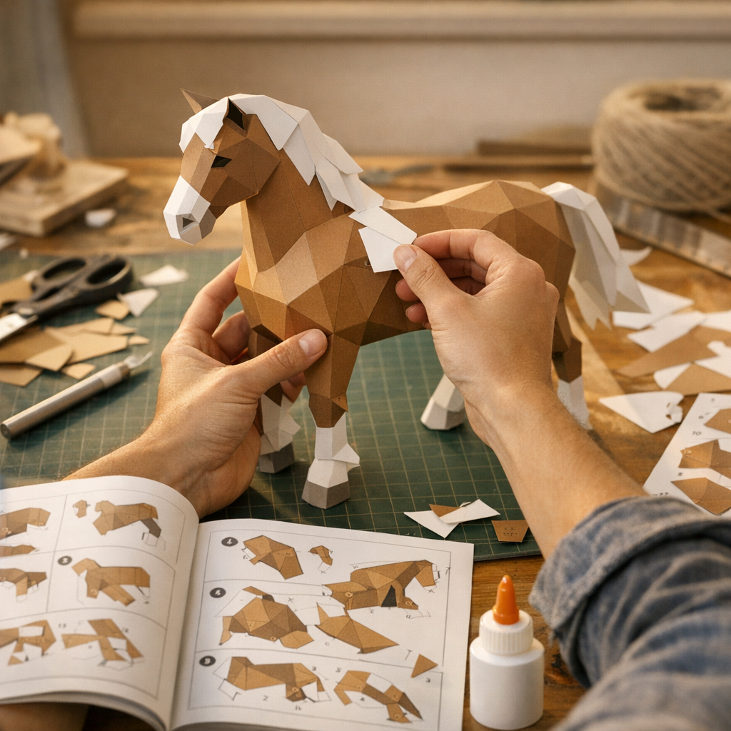 Cómo montar un caballo papercraft paso a paso