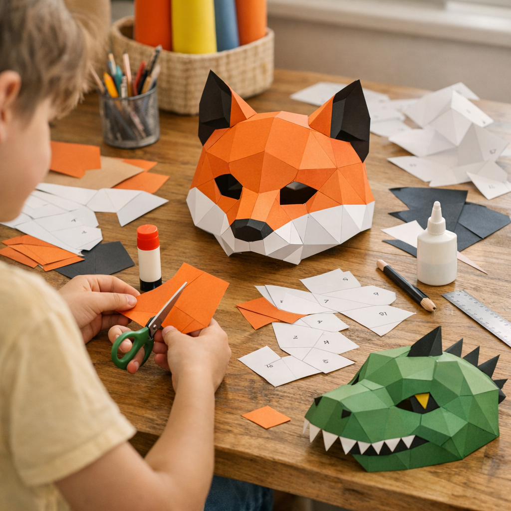 Cómo hacer una careta 3D de papel paso a paso