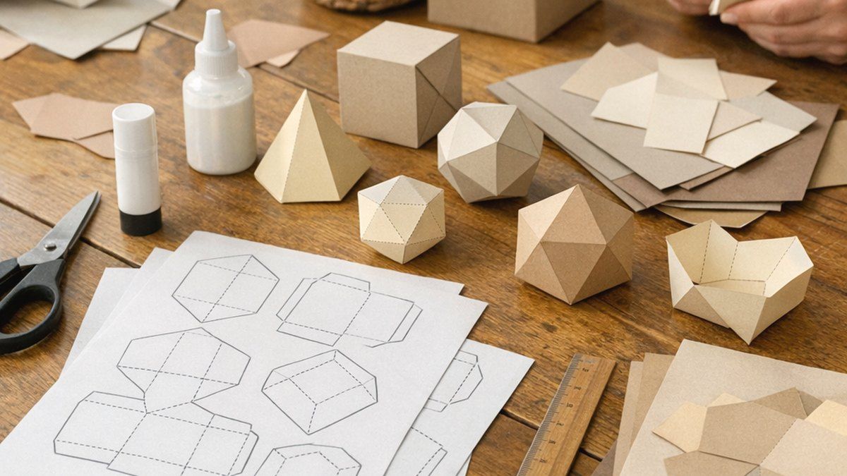 Ilustración editorial de papercraft para imprimir