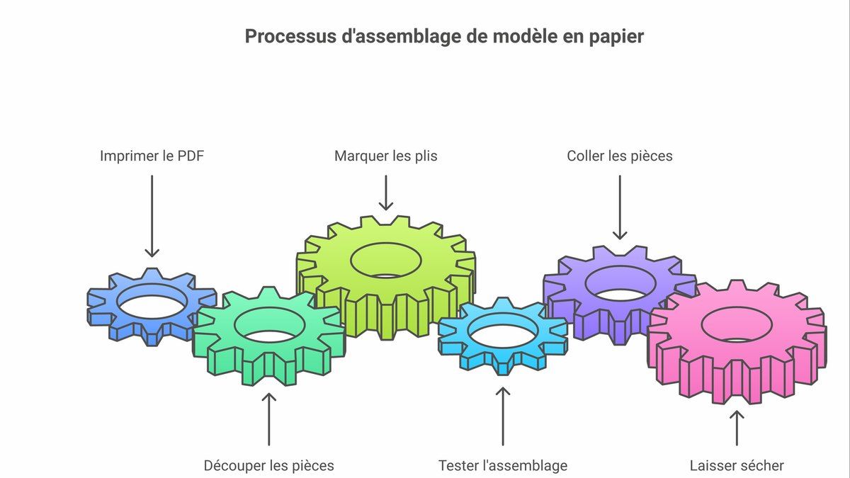 Étapes simples pour assembler un avion de papercraft 3D