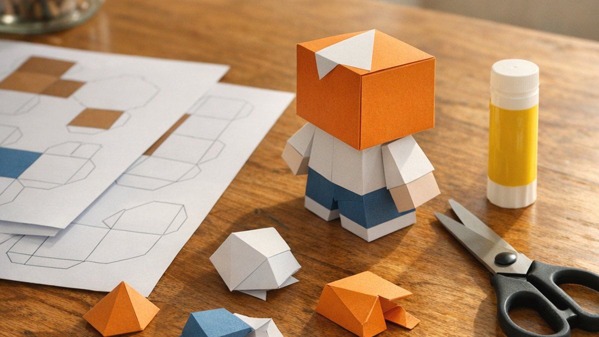 Cómo hacer una figura 3D de papel con plantilla imprimible