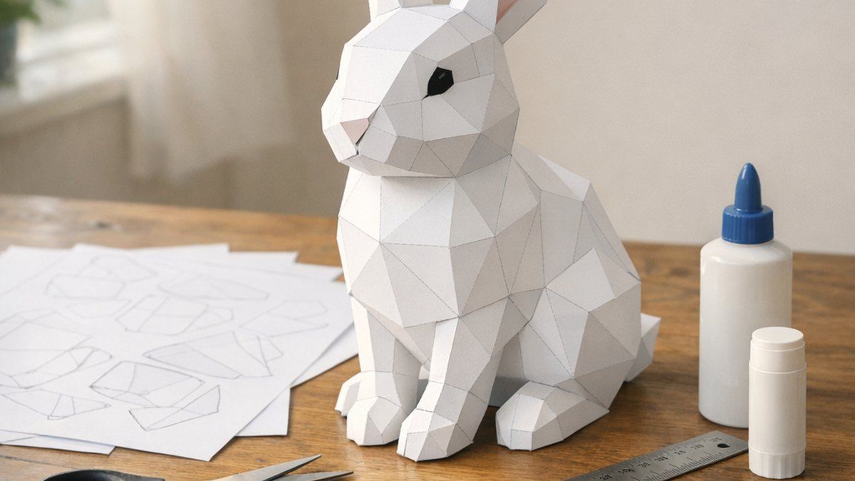 Cómo usar una plantilla de conejo papercraft para imprimir