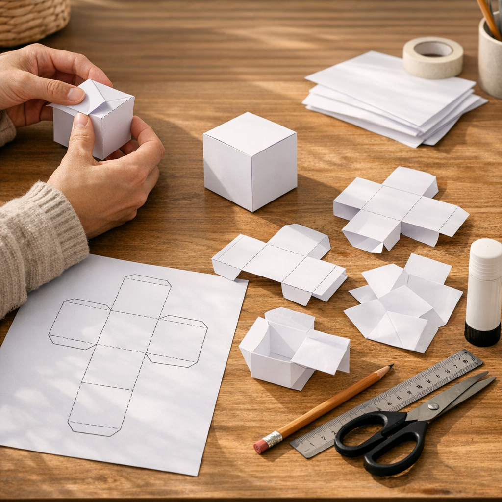 Cómo montar un cubo de papel paso a paso