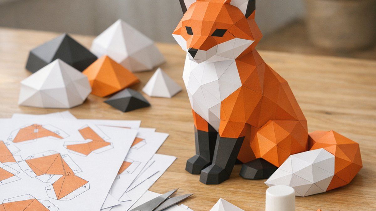 El Low Poly Papercraft transforma papel en figuras 3D