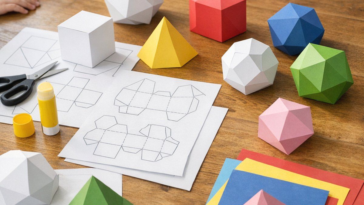 Ilustración editorial de papercraft para imprimir