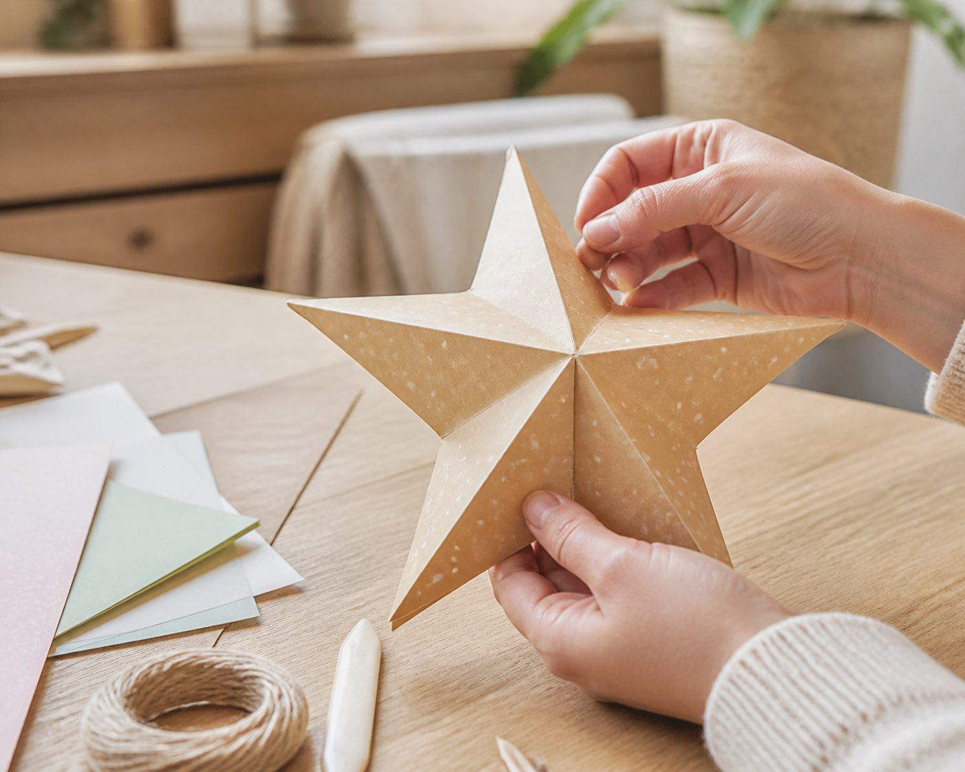 Cómo dar volumen a una estrella de papel para decorar