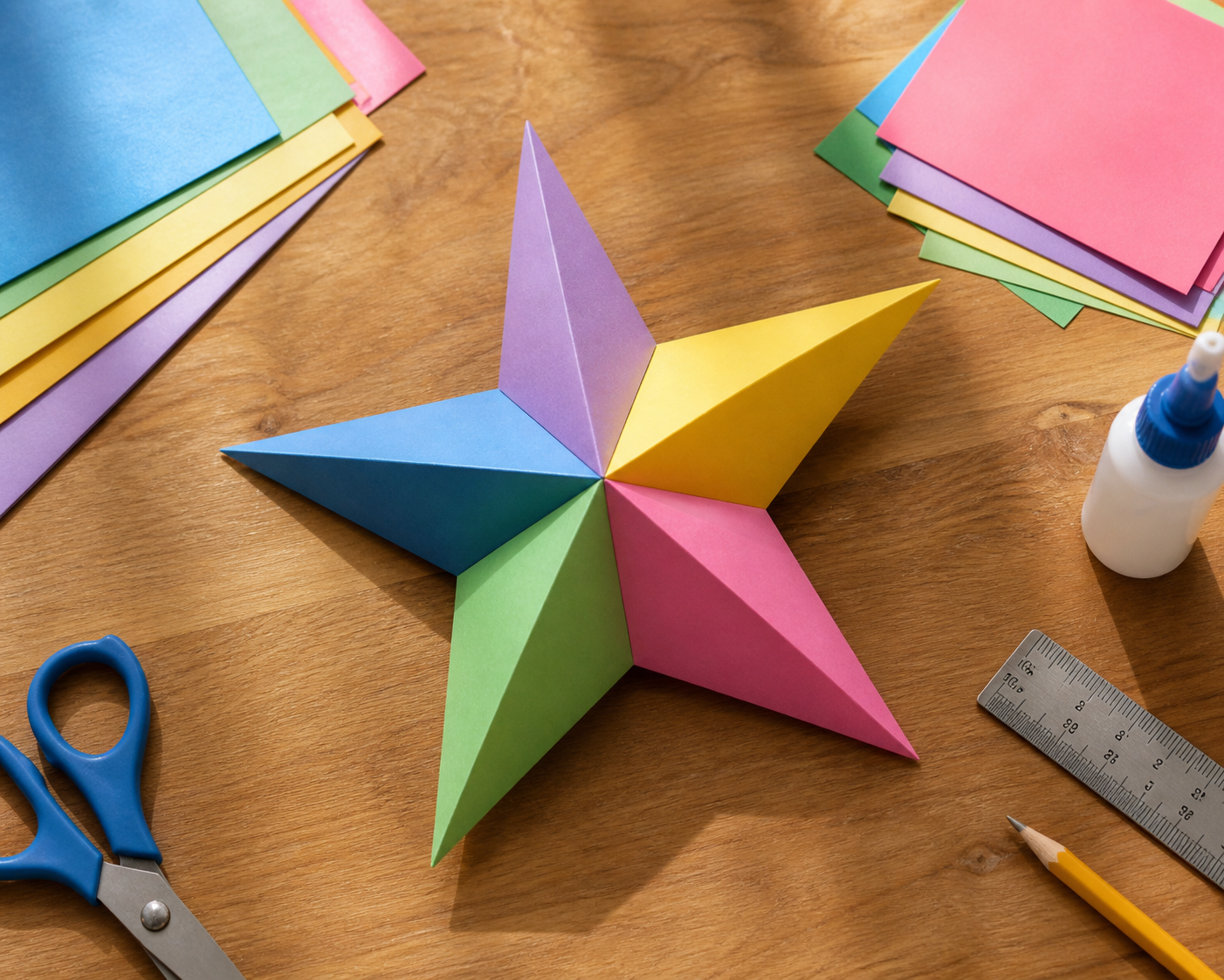 Ilustración editorial de papercraft para imprimir