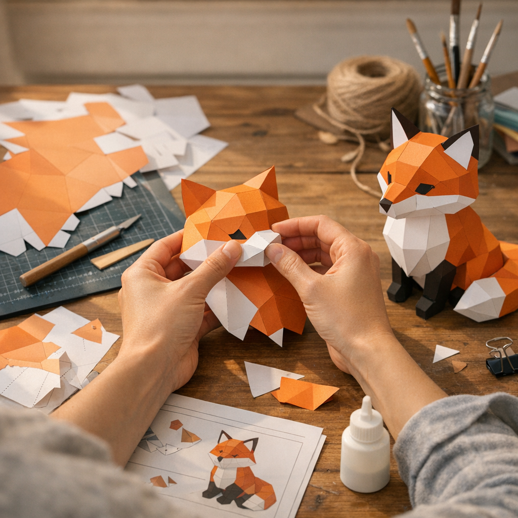 Cómo montar una figura de papel 3D paso a paso