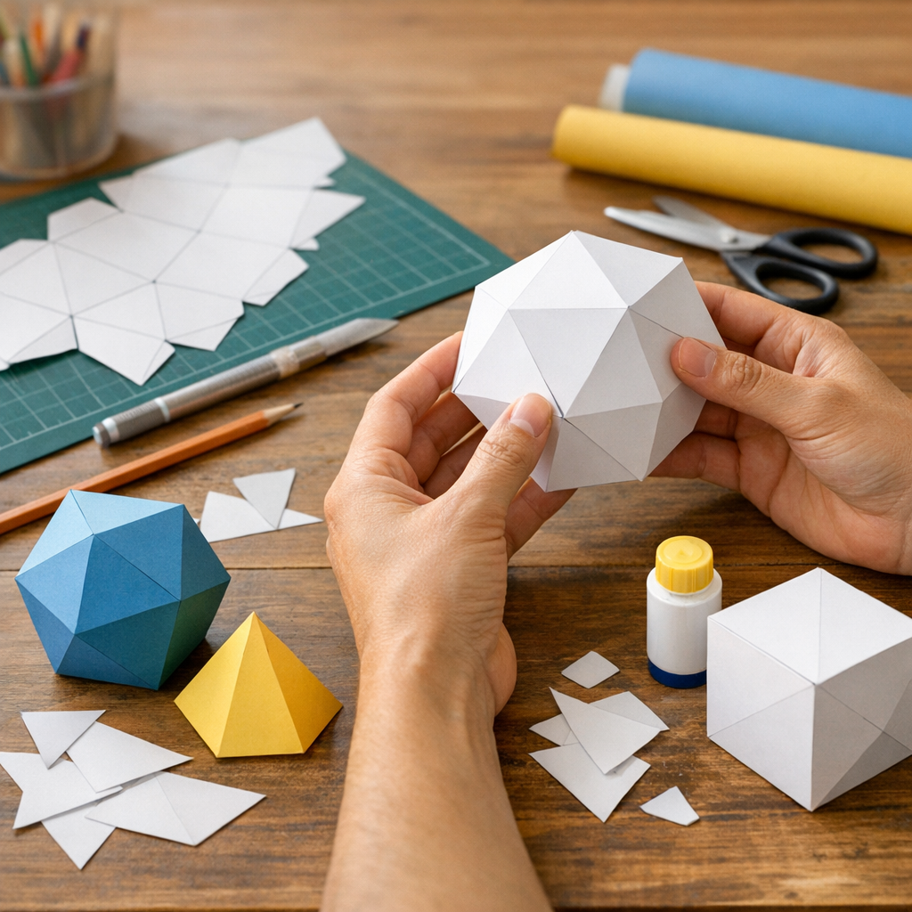 Cómo hacer una figura geométrica 3D de papel paso a paso