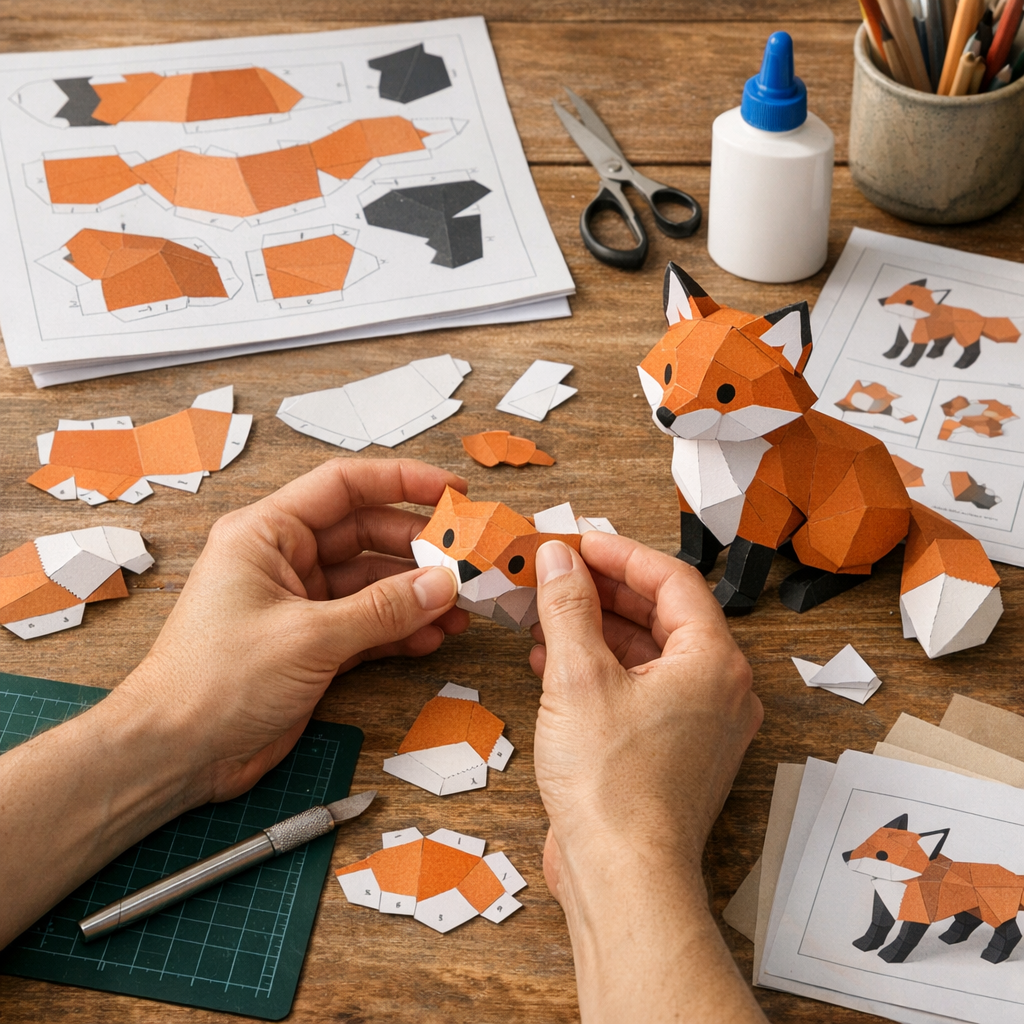 Cómo armar una figura de papel paso a paso