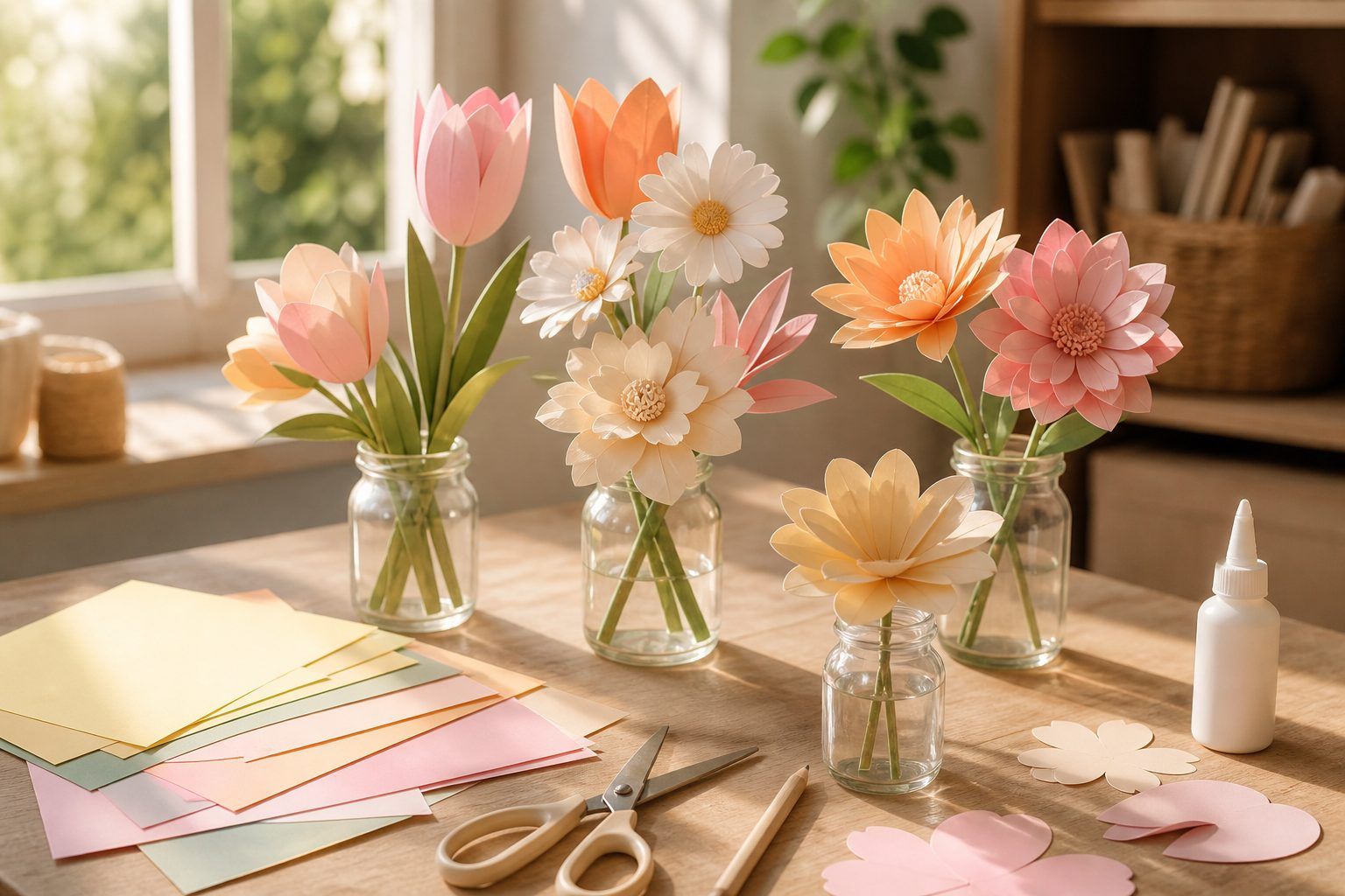 Flores sencillas que puedes crear con papel