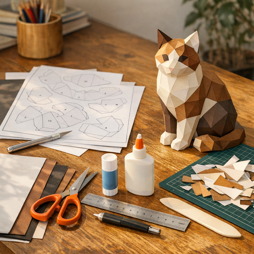 Materiales e impresión recomendados para un gato papercraft