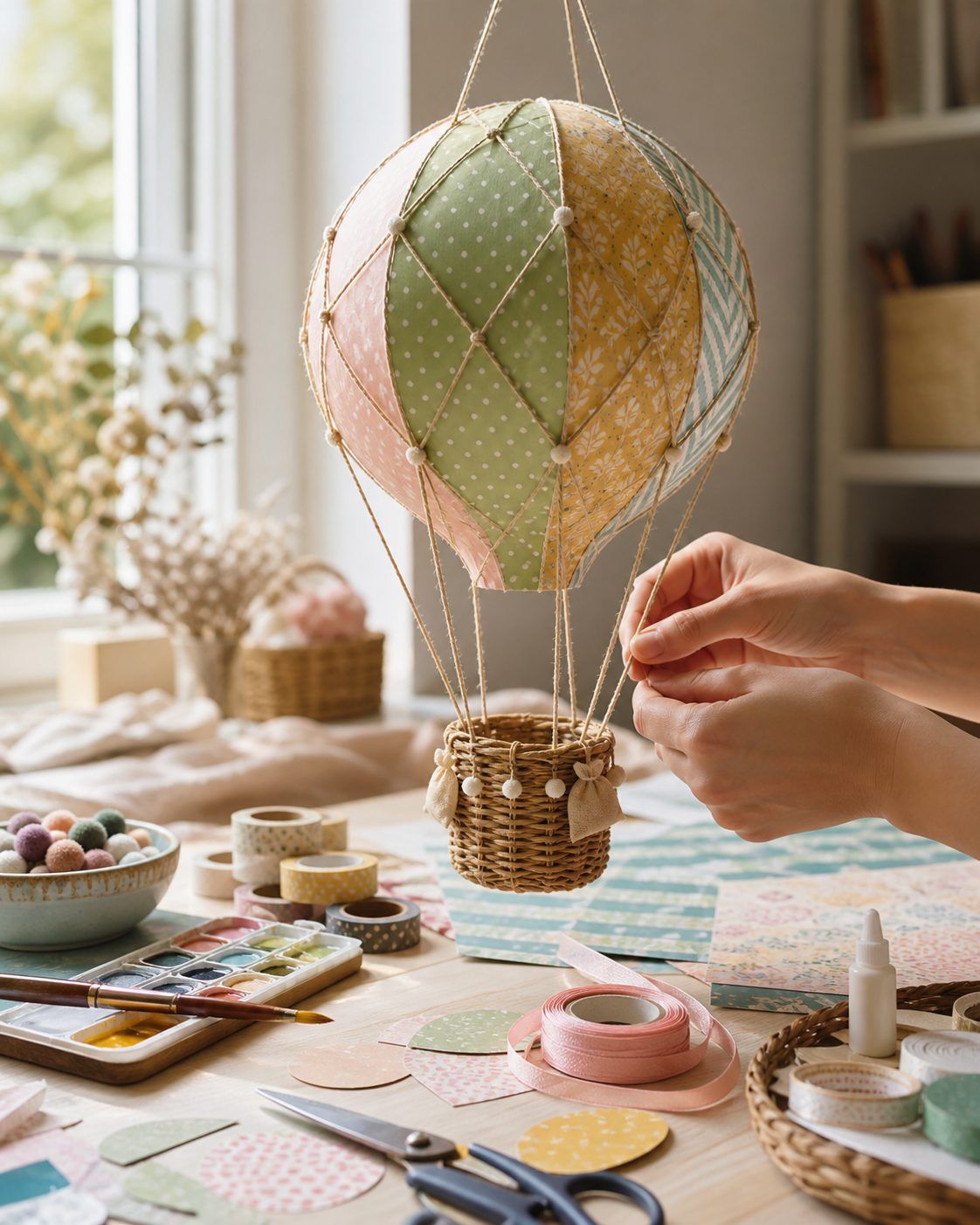 Ideas para decorar un globo aerostático de papel