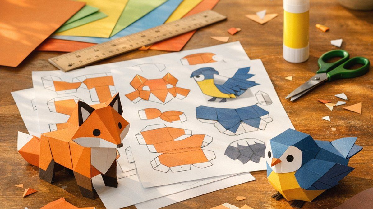 Las figuras de animales 3D en papel para armar entretienen y enseñan