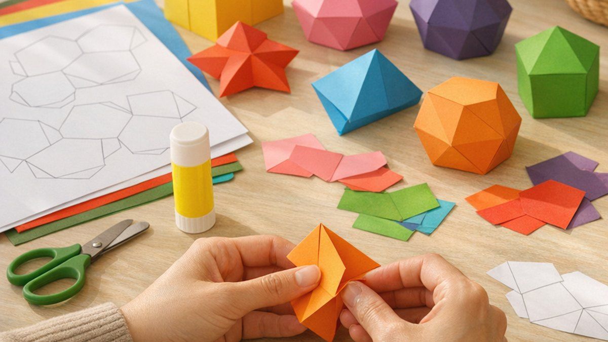 Las manualidades de origami 3D crean figuras de papel con volumen