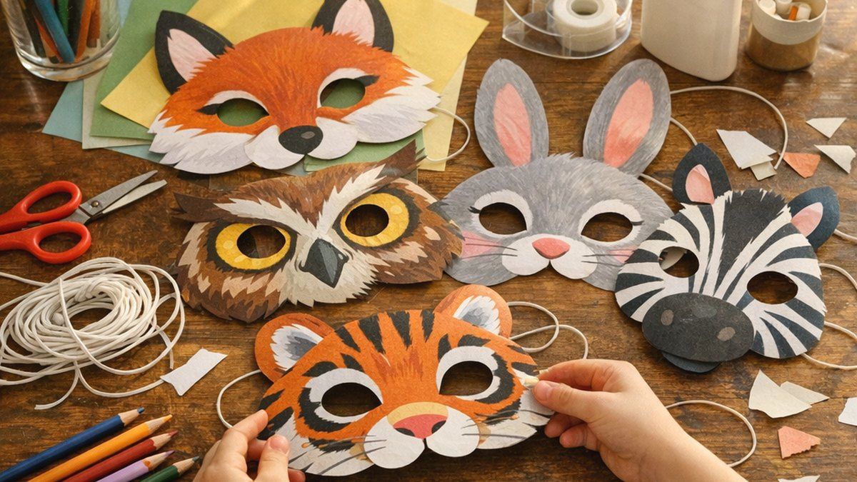 Las máscaras de animales de papel para imprimir se hacen fácil