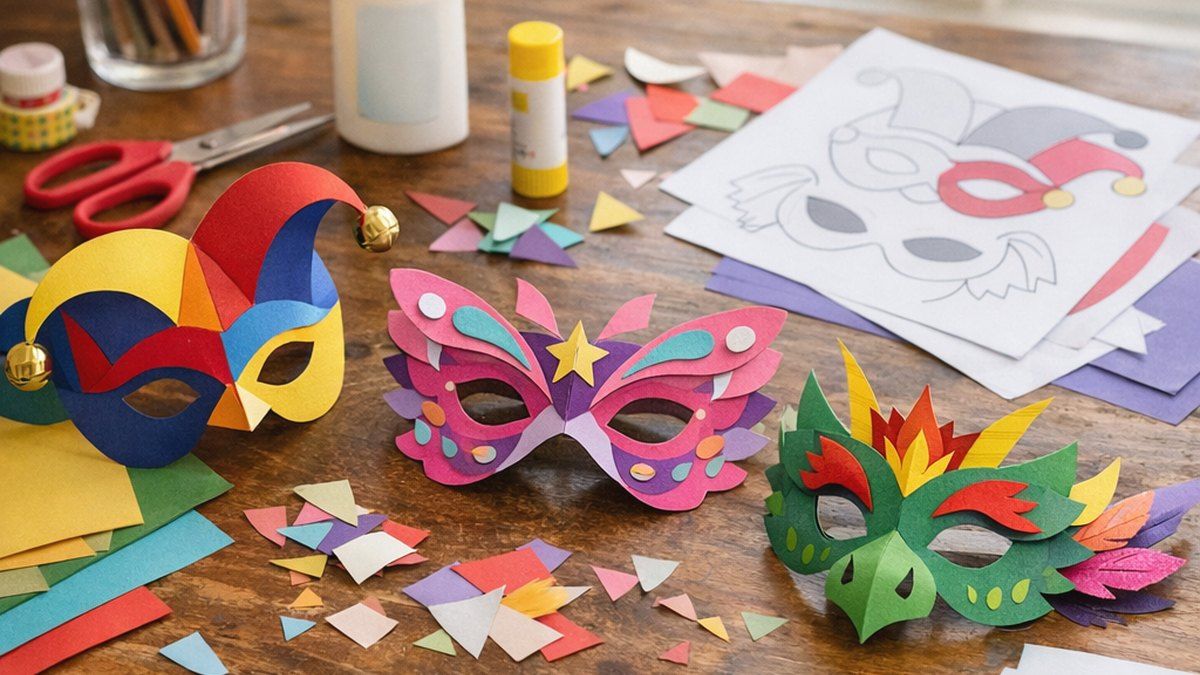 Las máscaras de carnaval papercraft se hacen en casa