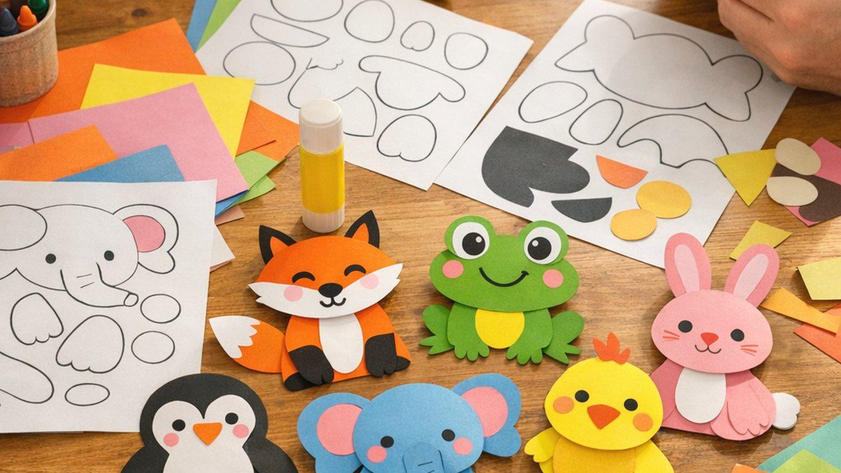 Los animales de papel para niños convierten el recorte en juego