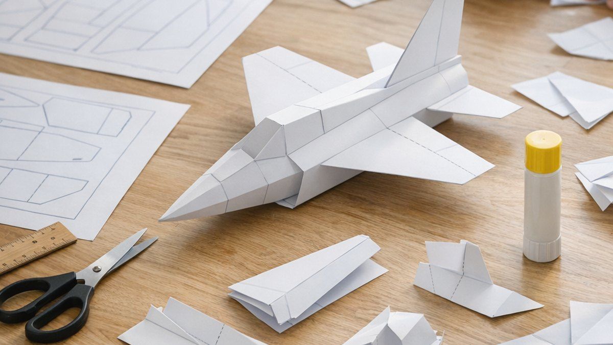 Los aviones para imprimir y armar facilitan manualidades en casa