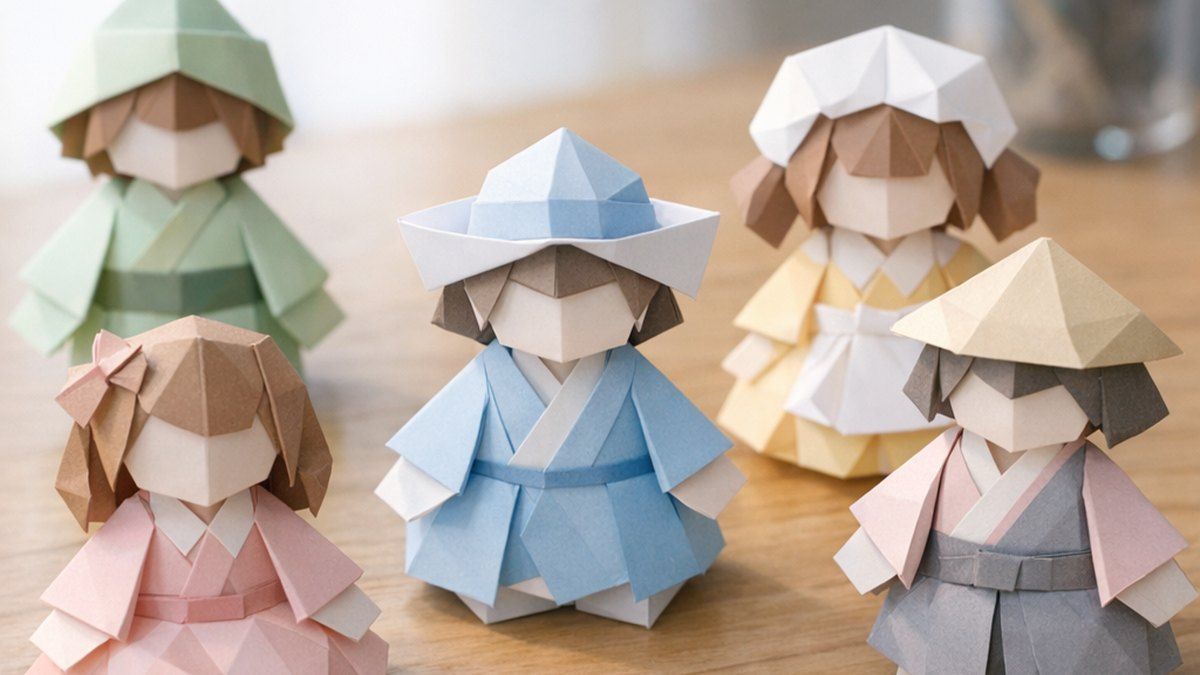 Ilustración editorial de papercraft para imprimir