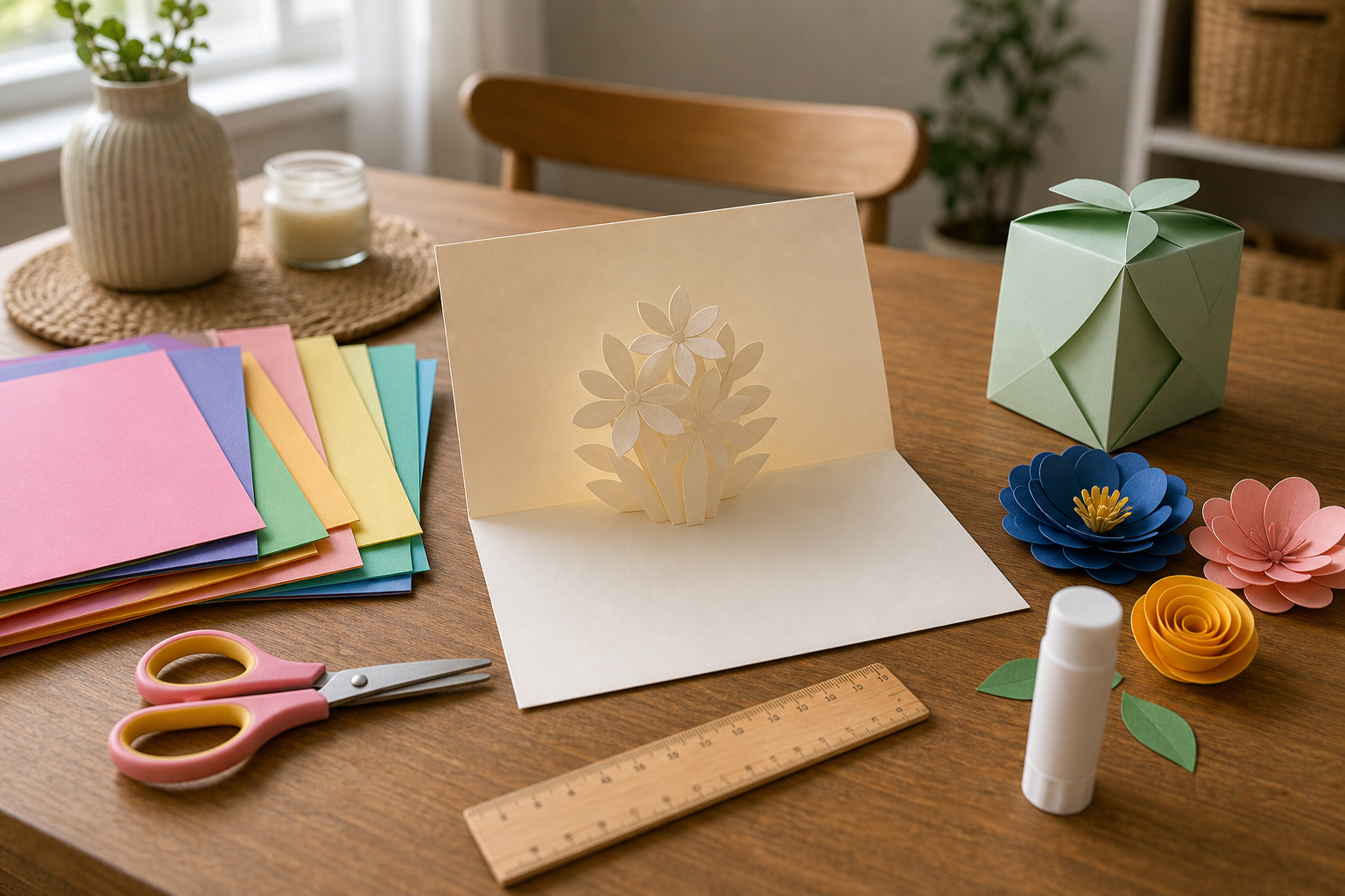 Ilustración editorial de papercraft para imprimir