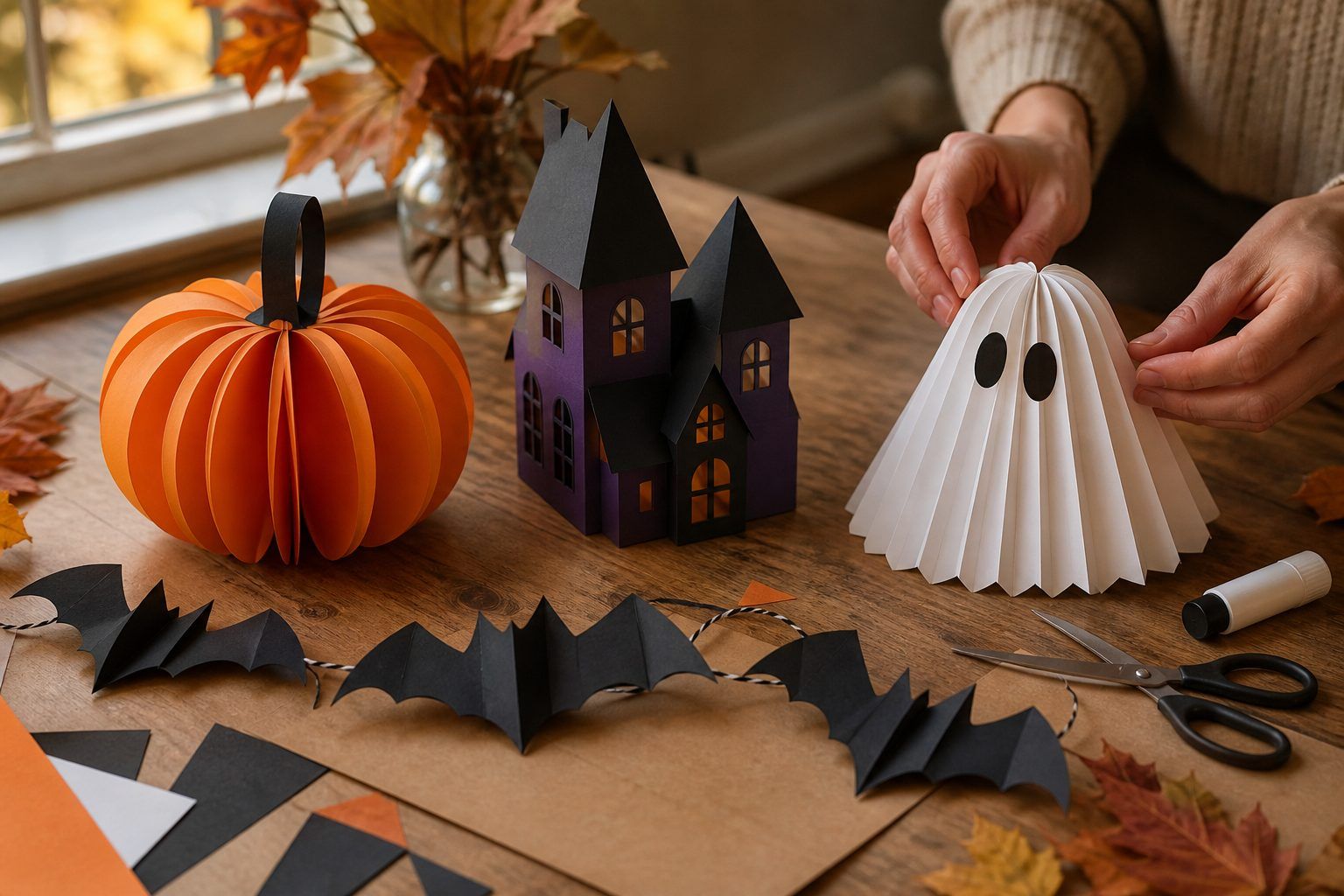 Cuatro proyectos de papel para decorar Halloween