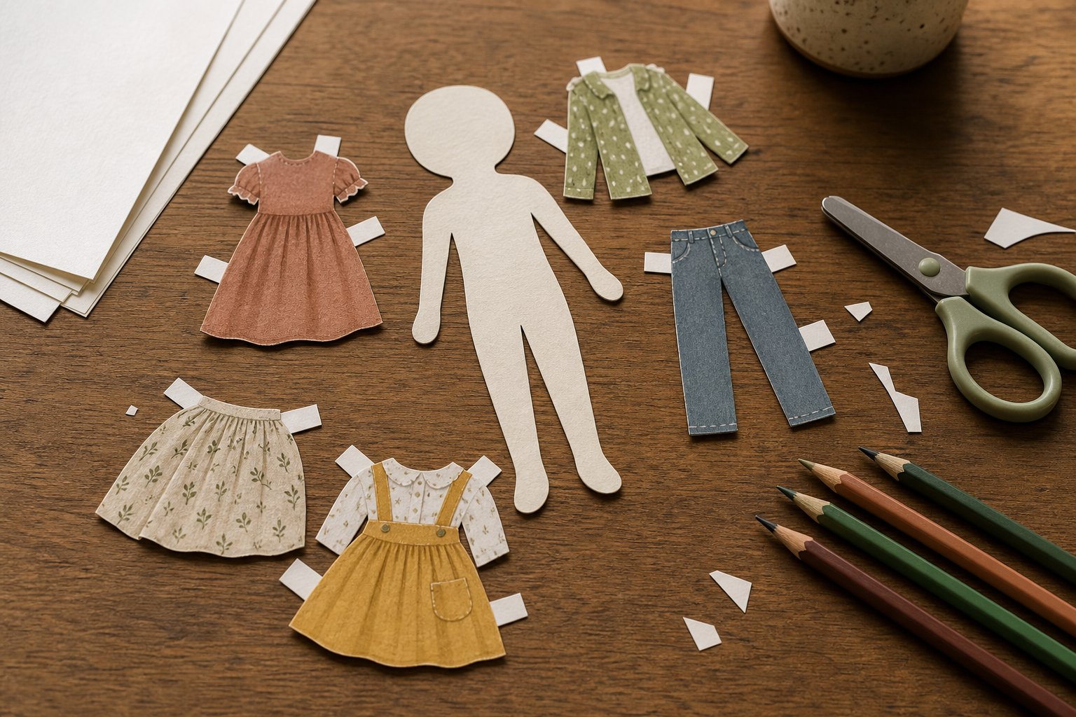 Ilustración editorial de papercraft para imprimir