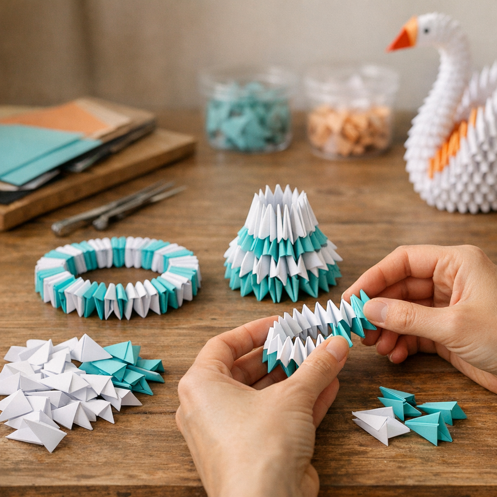 Origami en 3D paso a paso : técnica base con módulos