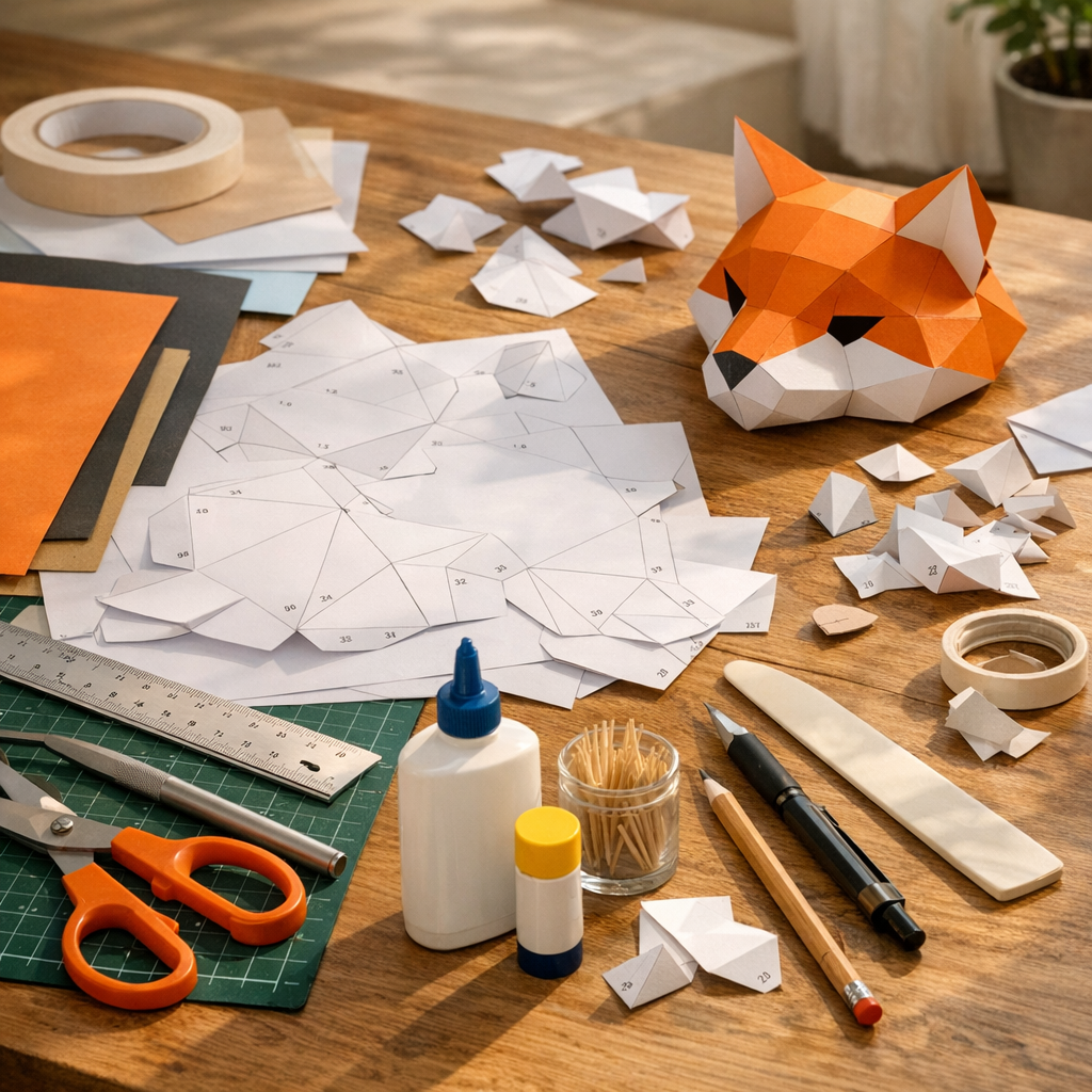 Materiales básicos para montar papercraft 3D en casa