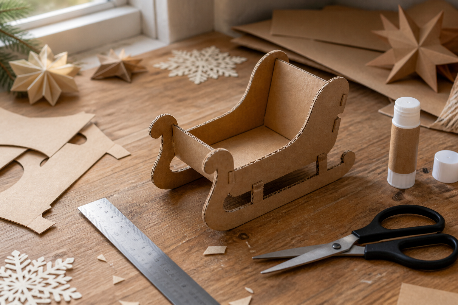 Ilustración editorial de papercraft para imprimir