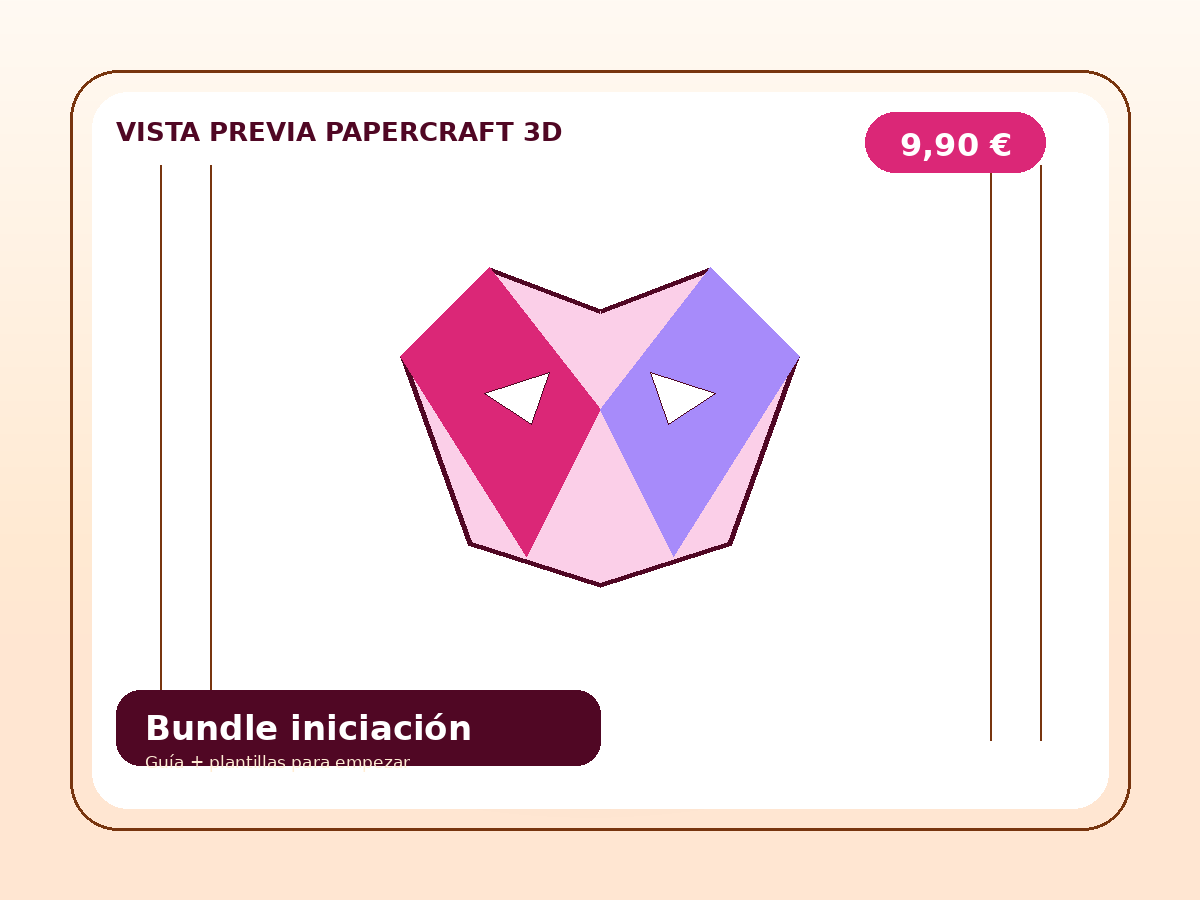 Vista de montaje de Bundle iniciación papercraft PDF