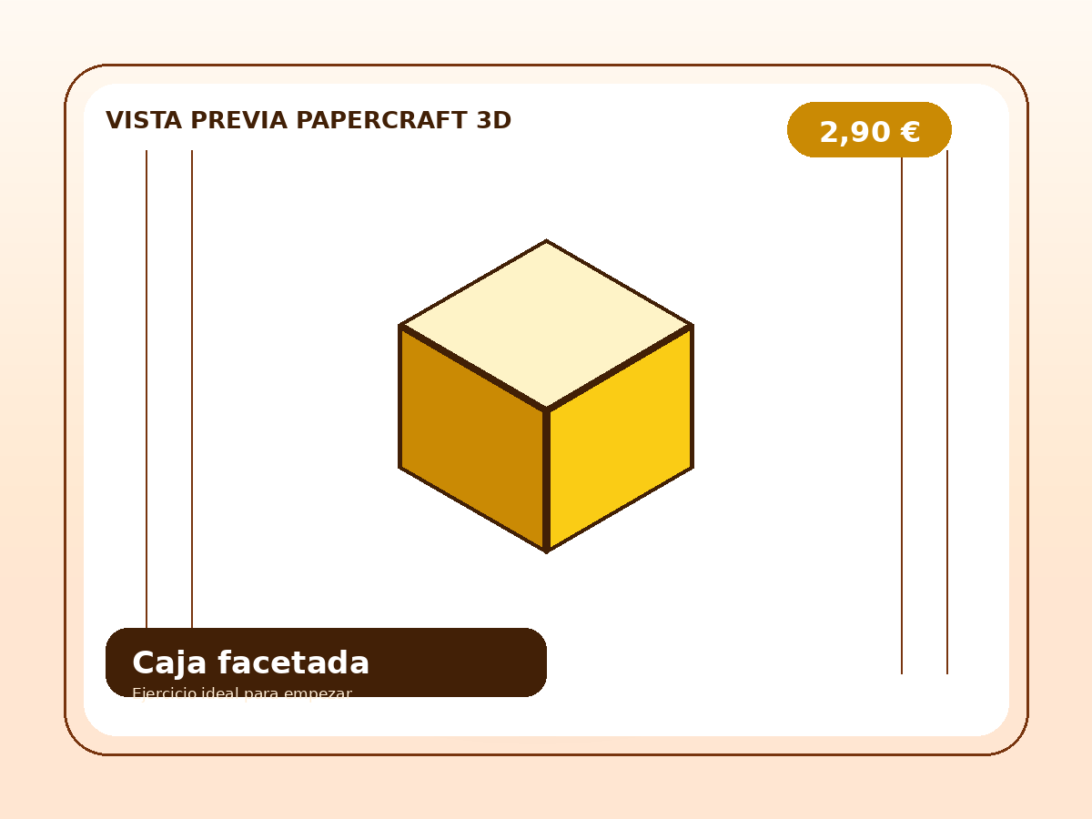 Vista previa ilustrada de Caja geométrica imprimible