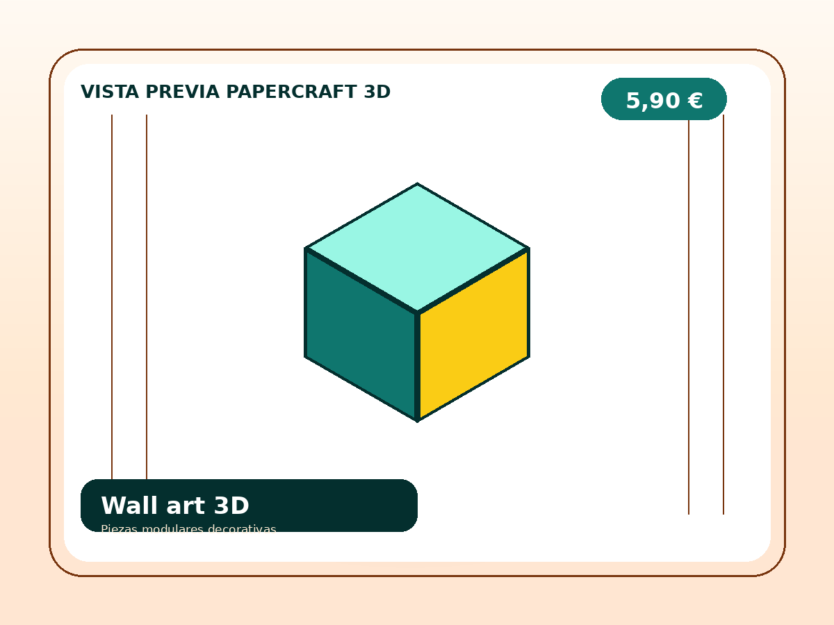 Vista alternativa de Decoración pared papercraft 3D