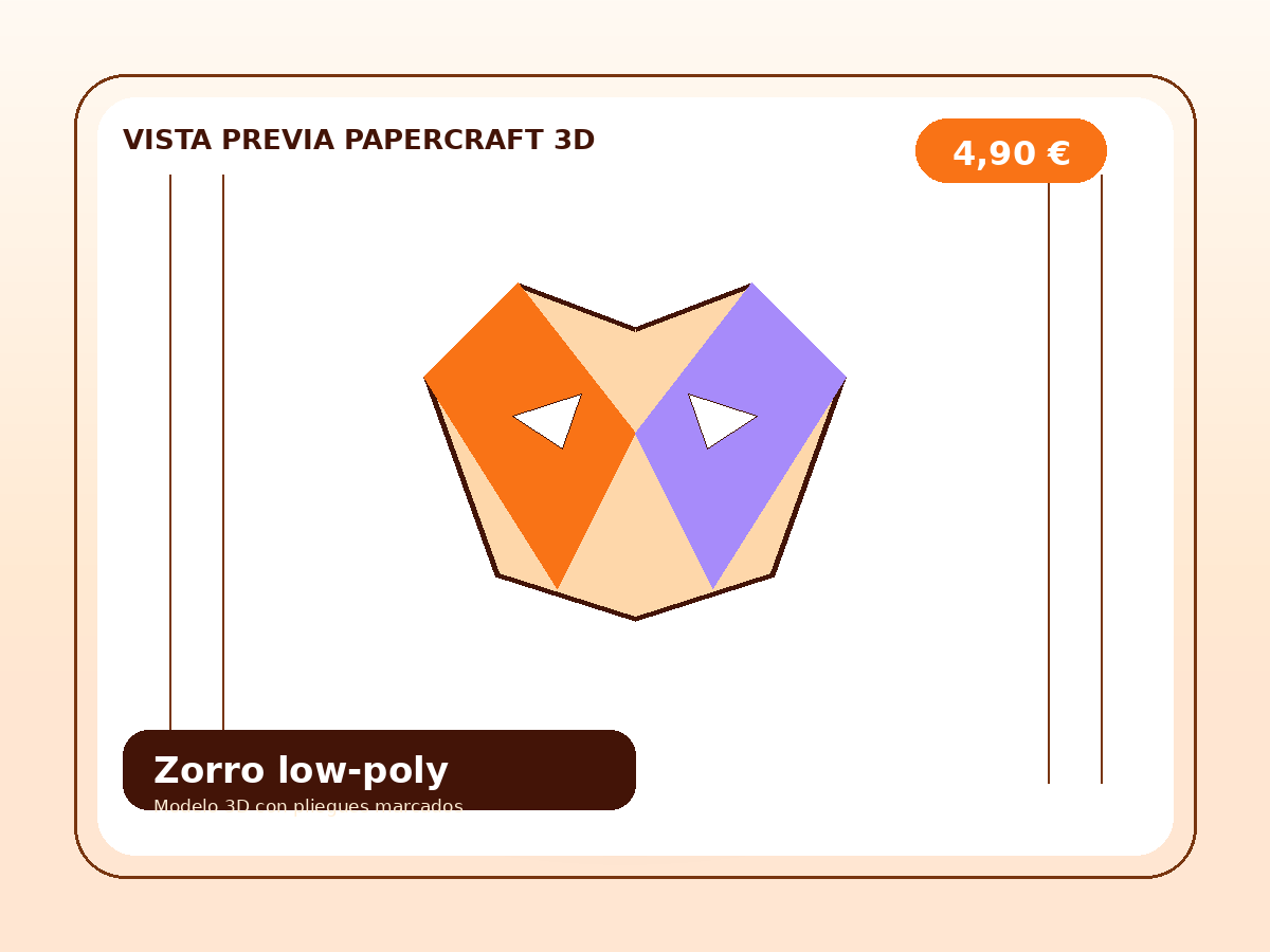 Vista alternativa de Kit zorro low poly 3D PDF