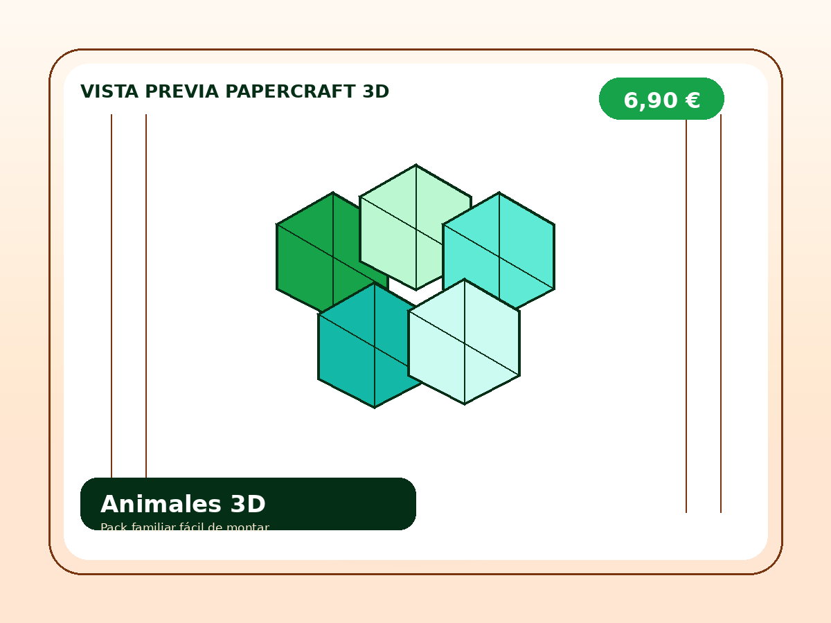 Vista alternativa de Pack animales papercraft para niños