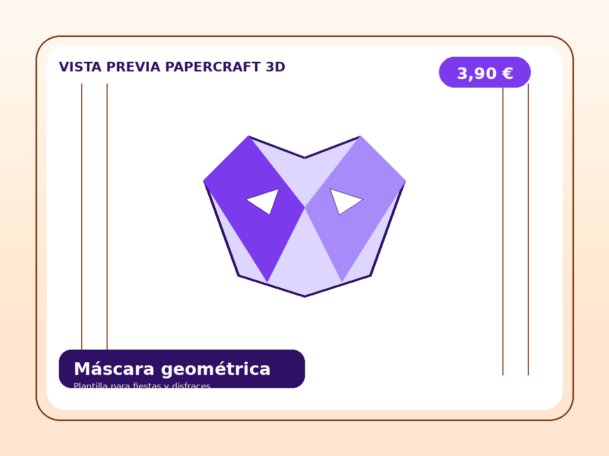 Vista previa ilustrada de Plantilla máscara geométrica fiesta