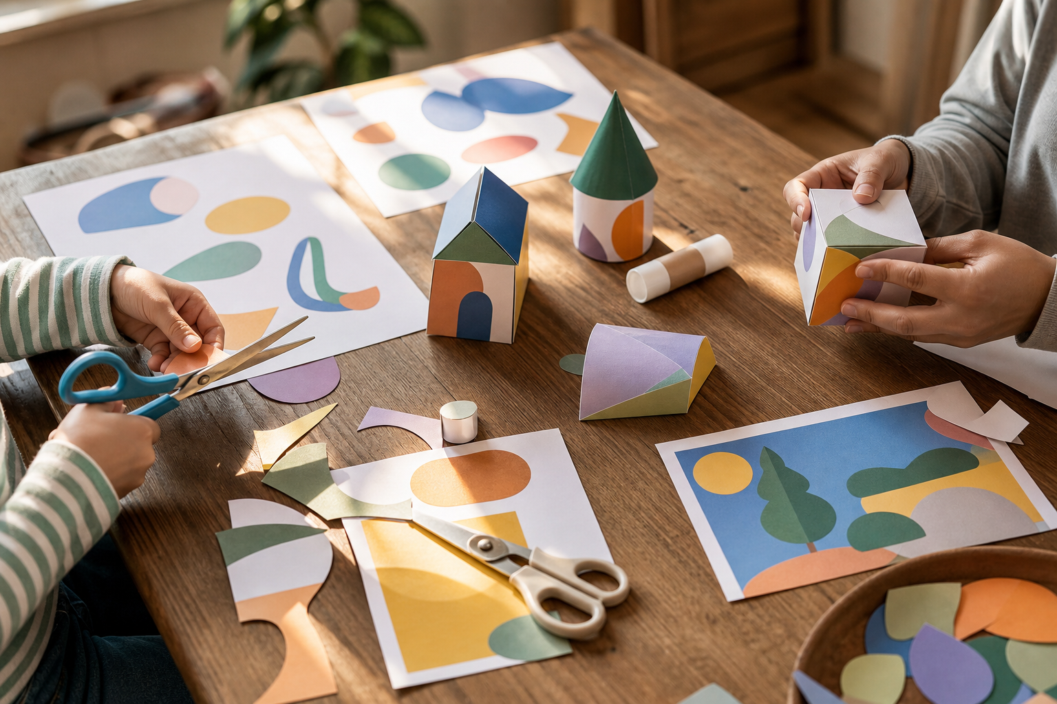 Ilustración editorial de papercraft para imprimir